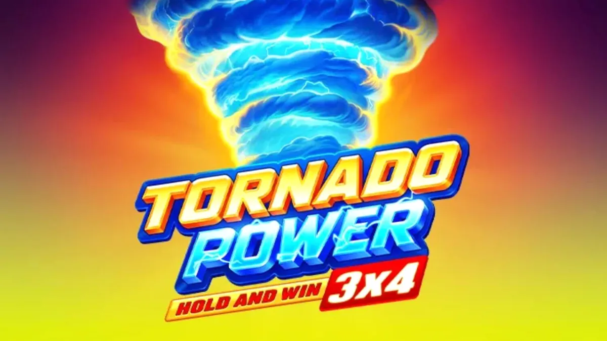 Tampilan visual slot Tornado Power: Hold and Win dengan elemen petir dan buah-buahan klasik